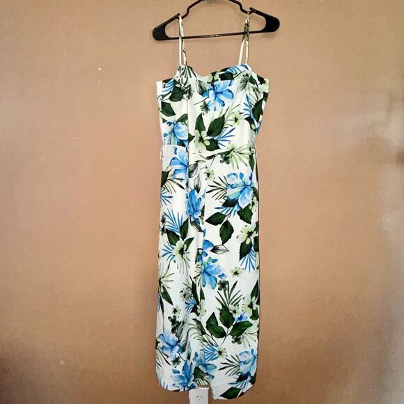 Banana Republic Women's Blue White Floral Romper Dress - Size 10 - Picture 5 of 12